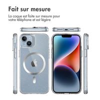 imoshion Coque arrière transparente Pailletée avec MagSafe Apple iPhone 14 - Argent