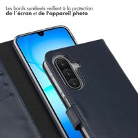 Selencia Étui portefeuille en cuir véritable Samsung Galaxy A17 - Bleu