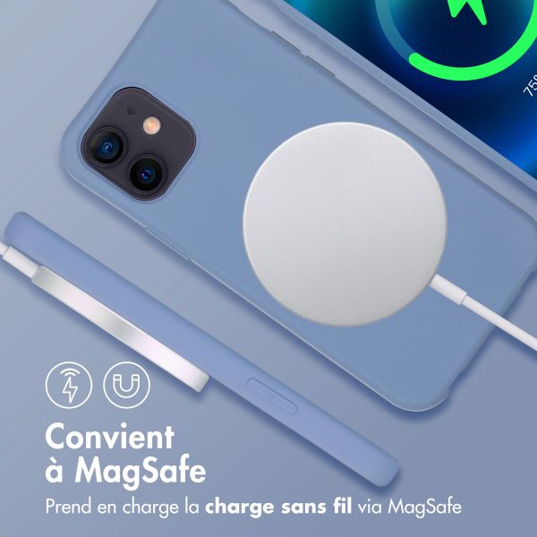 imoshion Coque de couleur avec cordon amovible MagSafe iPhone 12 (Pro) - Ash Blue