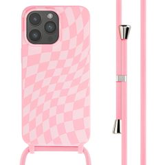 imoshion Coque design en silicone avec cordon Apple iPhone 15 Pro Max - Retro Pink