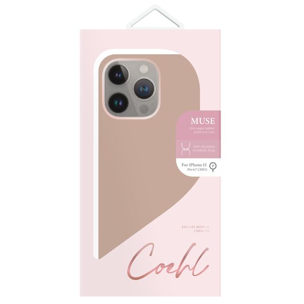 Coehl Coque Muse MagSafe avec cordon iPhone 15 Pro - Dusty Nude