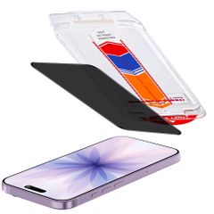 Accezz Protection d’écran en verre trempé avec filtre de confidentialité + Applicateur Apple iPhone 17