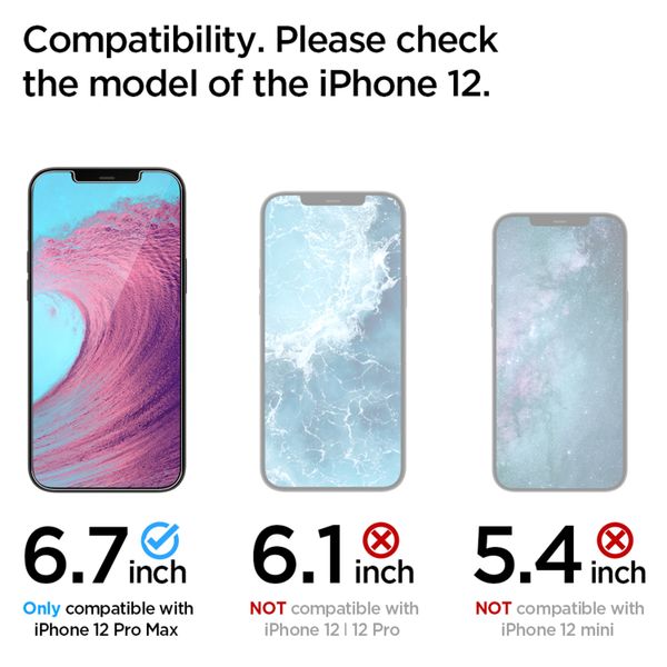Spigen Protection d'écran en verre trempé GLAStR + Applicator Apple iPhone 12 Pro Max