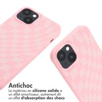 imoshion Coque design en silicone avec cordon Apple iPhone 14 Plus - Retro Pink