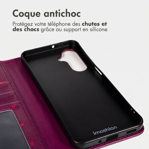 imoshion Étui de télephone portefeuille Design Samsung Galaxy A17 (5G) / (4G) - Crush Check Coral Dust