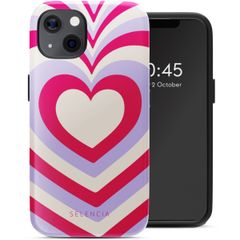 Selencia Coque arrière Vivid avec MagSafe iPhone 13 - Double Hearts Rubine Red Lilac