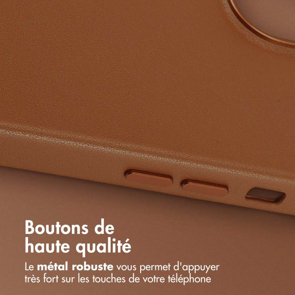 Accezz Coque arrière en cuir avec MagSafe Apple iPhone 14 - Sienna Brown