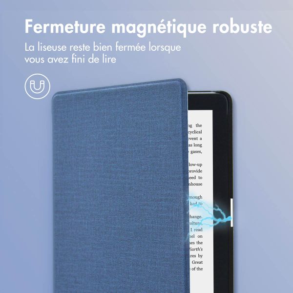 imoshion Étui de liseuse portefeuille Canvas Kobo Clara 2E / Tolino Shine 4 - Bleu foncé