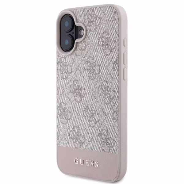 Guess Coque arrière Bottom Stripe 4G Apple iPhone 16 - Rose
