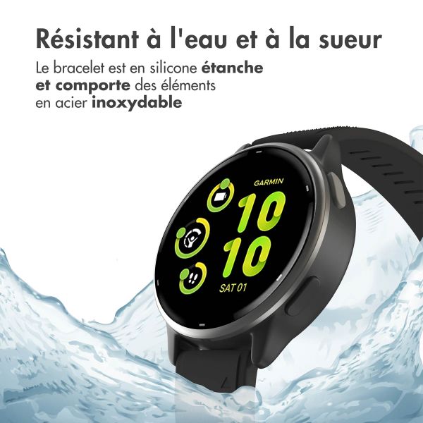 imoshion Bracelet QuickFit® en silicone  - Connexion Garmin 22 mm - Noir