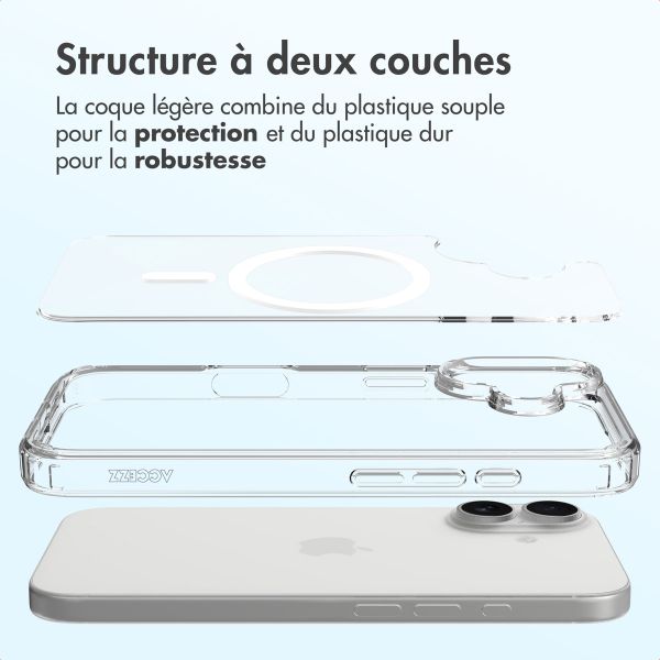 Accezz Coque arrière Xtreme Impact avec MagSafe Apple iPhone 16 - Transparent