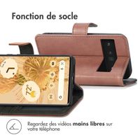 imoshion Étui de téléphone portefeuille Luxe Google Pixel 6 Pro - Brun