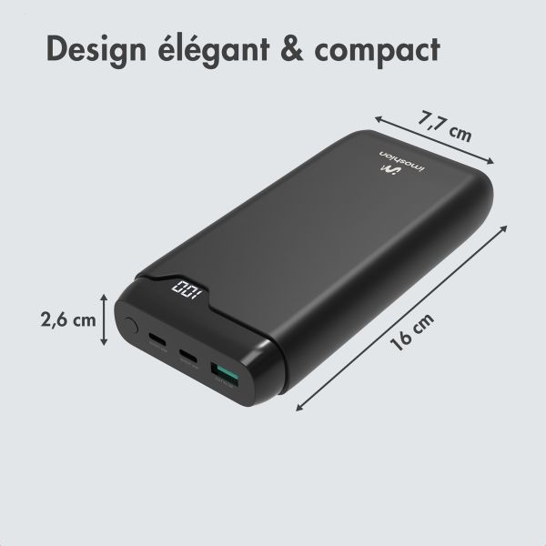 imoshion Batterie externe - 27.000 mAh - Quick Charge et Power Delivery - 30W - Noir