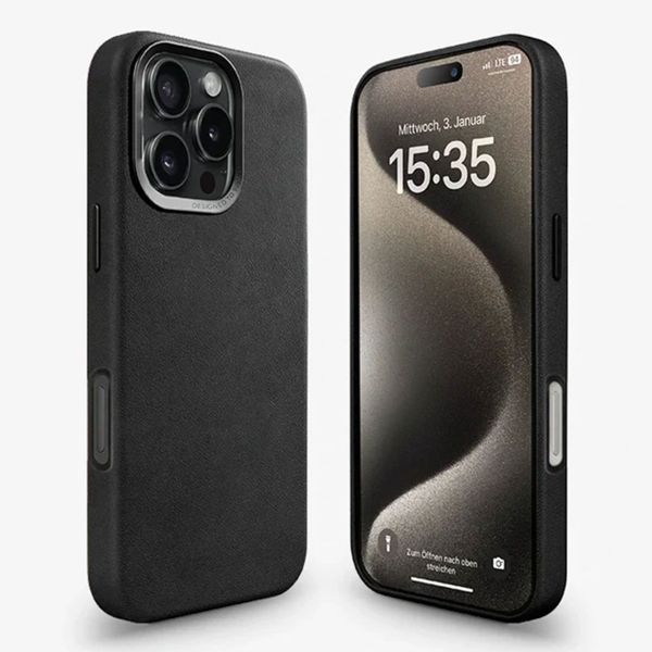 Woodcessories Coque Bio Leather MagSafe Apple iPhone 16 Pro Max - Leather Black