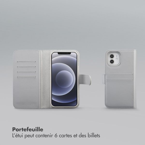 Selencia Étui portefeuille amovible Olyn avec MagSafe Apple iPhone 12 (Pro) - Gris
