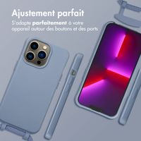 imoshion Coque arrière Color avec cordon amovible et MagSafe Apple iPhone 13 Pro - Ash Blue