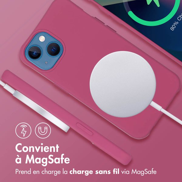 imoshion Coque arrière Color avec cordon amovible et MagSafe Apple iPhone 13 - Raspberry
