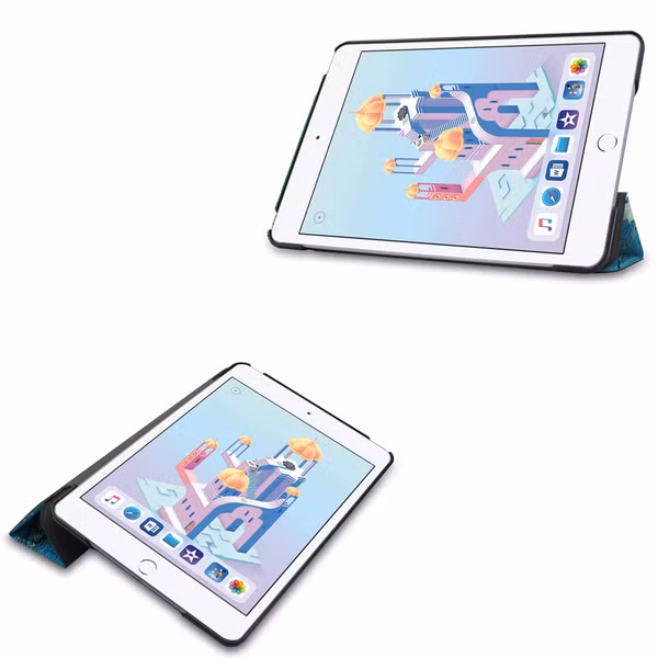 imoshion Coque tablette Design Trifold Apple iPad Mini 5 (2019) / Mini 4 (2015) - Green Plant