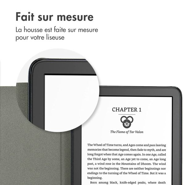 imoshion Étui de liseuse portefeuille Canvas Amazon Kindle (2024) / Amazon Kindle (2022) 11th gen - Bleu foncé