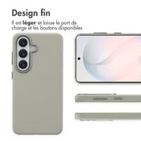 Accezz Coque arrière en cuir avec MagSafe Samsung Galaxy S26 - Light Grey