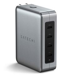 Satechi Chargeur de voyage USB-C GaN 4 ports 145 W | Chargeur rapide avec adaptateurs de voyage - Gris sidéral