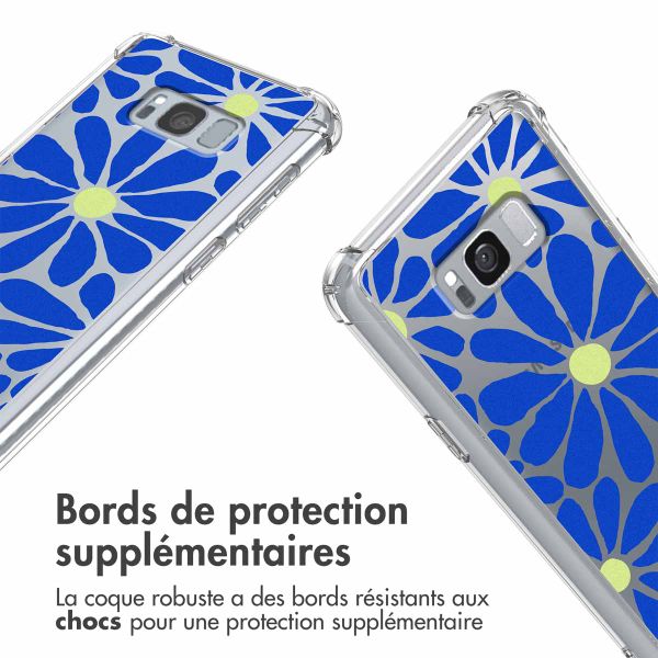 imoshion Coque Design avec cordon Samsung Galaxy S8 - Cobalt Blue Flowers Connect