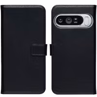 Selencia Étui portefeuille en cuir véritable Google Pixel 10 Pro XL - Noir