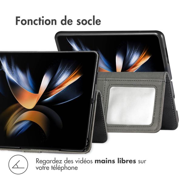 imoshion Étui de téléphone portefeuille Luxe Samsung Galaxy Z Fold 5 - Noir