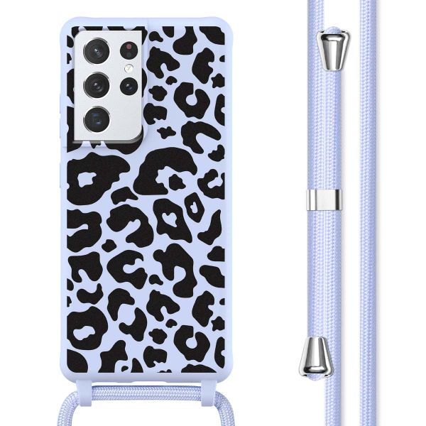 imoshion Coque design en silicone avec cordon Samsung Galaxy S21 Ultra - Animal Lila