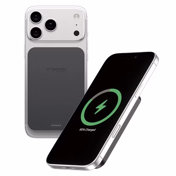 Empower by PanzerGlass Empower Bank Powerbank 5 000 mAh - Powerbank sans fil - MagSafe et Qi2 - Space Black