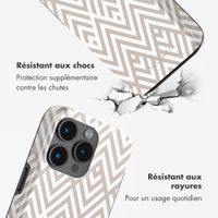 Selencia Coque arrière Vivid Tough avec MagSafe iPhone 15 Pro Max - Beige Zigzag