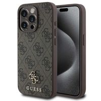 Guess Coque 4G Metal Logo MagSafe Apple iPhone 15 - Marron