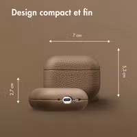 Accezz Coque en Cuir véritable Apple AirPods Pro 3 - Taupe