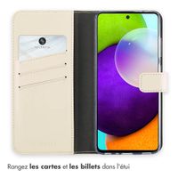 Selencia Étui portefeuille en cuir véritable Samsung Galaxy A52(s) (5G/4G) - Greige