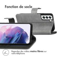 imoshion Étui de téléphone portefeuille Luxe Samsung Galaxy S22 - Gris