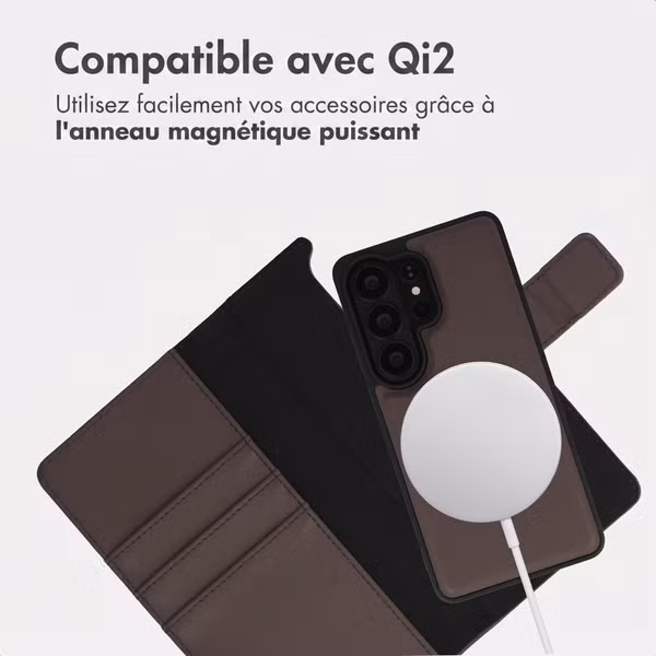imoshion Étui portefeuille luxe 2-en-1 amovible Samsung Galaxy S26 Ultra - Marron