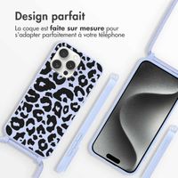 imoshion Coque design en silicone avec cordon Apple iPhone 15 Pro - Animal Lila