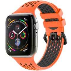 imoshion ﻿Boucle de bracelet de sport en silicone Apple Watch Series 1 á 9 / SE (38/40/41 mm) | Series 10 / 11 (42 mm) - Orange / Noir