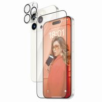 PanzerGlass ﻿Pack 2-en-1 - Protection d'écran antibactérienne Ultra-Wide Fit avec applicateur + Protection de caméra Apple iPhone 15 Pro