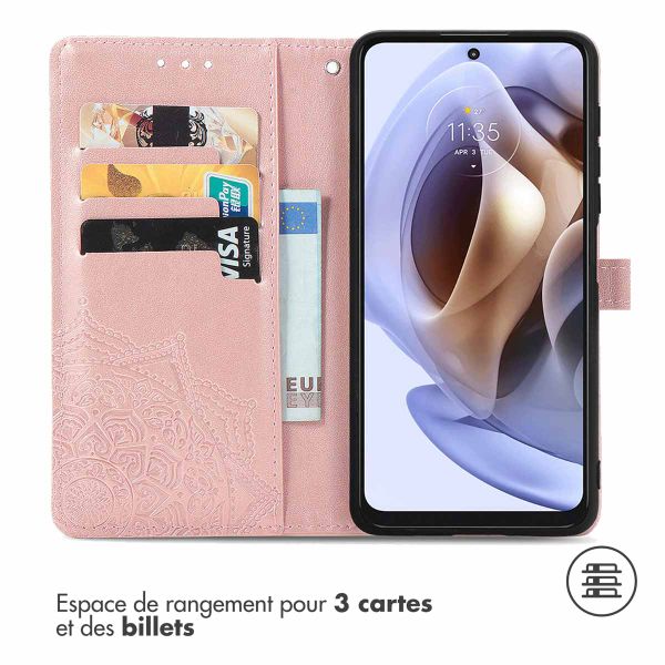 imoshion Etui de téléphone portefeuille Mandala Motorola Moto G14 - Rose Dorée