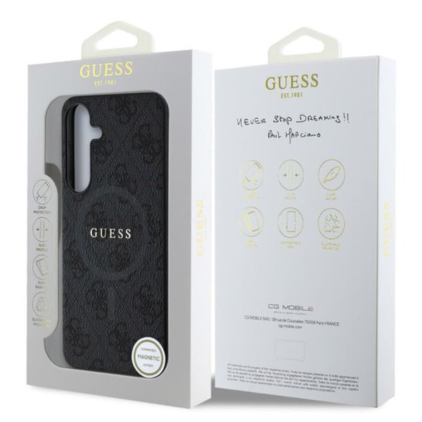 Guess Coque MagSafe Classic avec logo 4G Samsung Galaxy S25 Plus - Noir