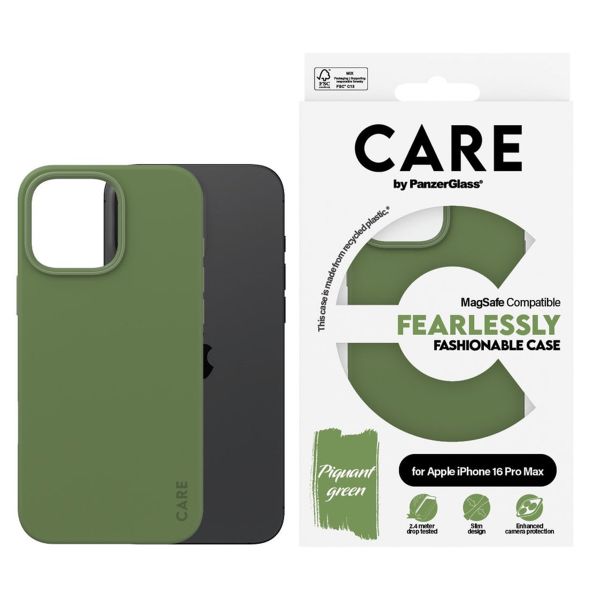 CARE by PanzerGlass Coque Fashion MagSafe Apple iPhone 16 Pro Max - Green