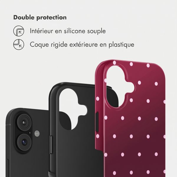 Selencia Coque arrière Vivid Apple iPhone 17 - Happy Dots Burgundy