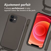 imoshion Coque arrière Color avec cordon amovible et MagSafe Apple iPhone 12 (Pro) - Black Coffee