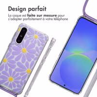 imoshion Coque Design avec cordon Samsung Galaxy A36 - Tropical Violet Flowers Connect