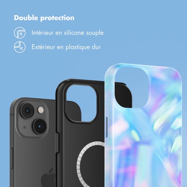 Selencia Coque arrière Vivid Tough avec MagSafe iPhone 14 - Holographic Blue Dream