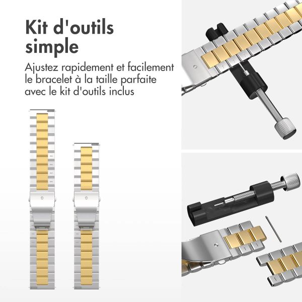 imoshion Bracelet en acier  - Connexion universelle 22 mm - Argent et Or