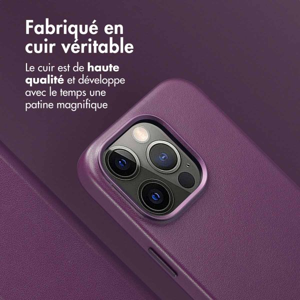 Accezz Étui de téléphone portefeuille en cuir 2-en-1 avec MagSafe Apple iPhone 14 Pro - Heath Purple