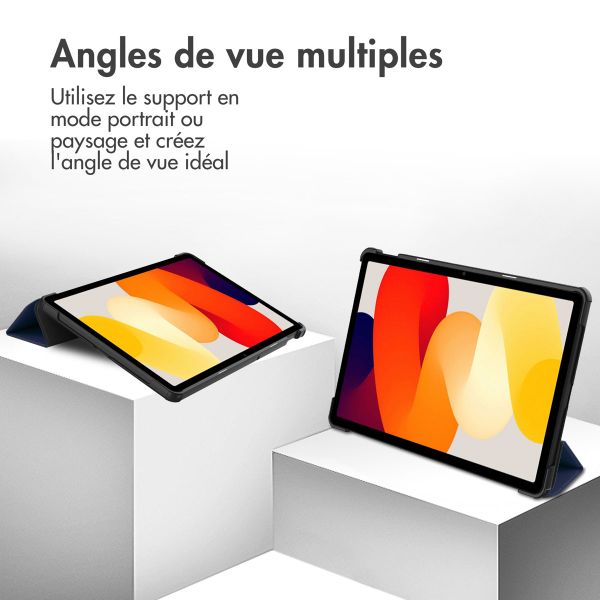 imoshion Coque tablette Trifold Xiaomi Redmi Pad SE - Bleu foncé
