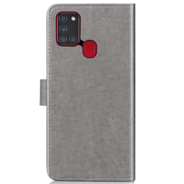 Etui de téléphone Fleurs de Trèfle Galaxy A21s - Gris